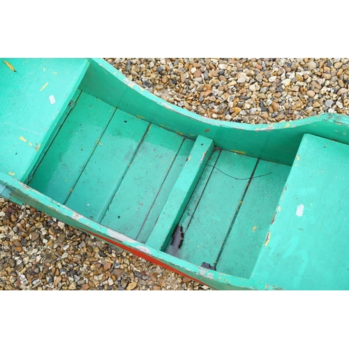 539 - Painted wooden fairground swing boat, with seat at either end, approx 144cm long