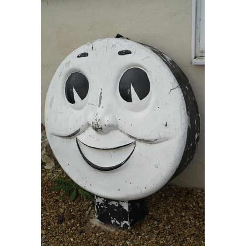 539A - Large painted fibreglass steam train headboard / smoke box cover in the form of Thomas The Tank Engi... 