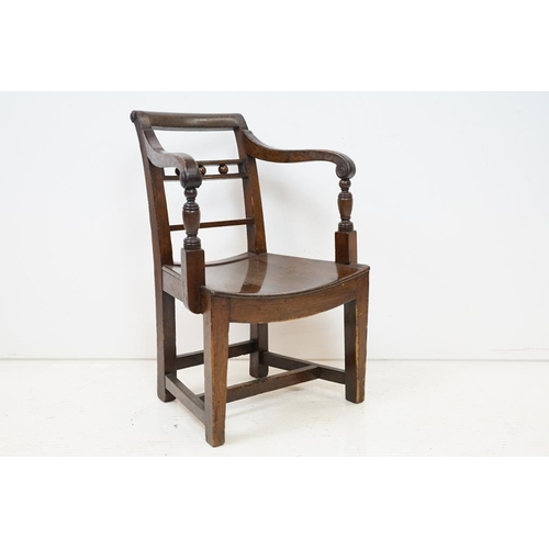 557 - William IV Child's Elbow Chair with solid seat, 39cm wide x 28cm deep x 56cm high