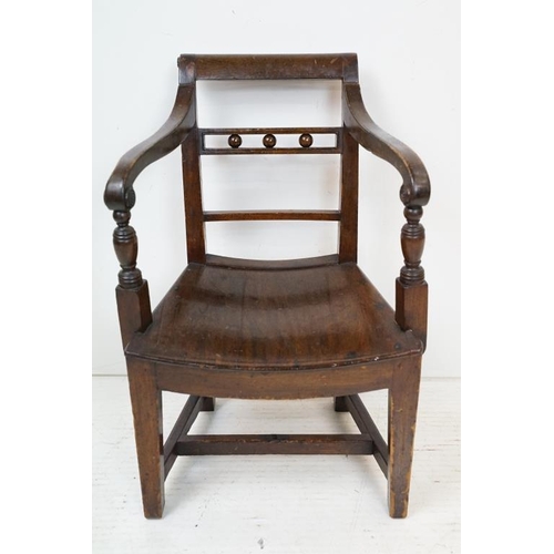 557 - William IV Child's Elbow Chair with solid seat, 39cm wide x 28cm deep x 56cm high