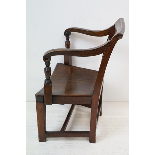 557 - William IV Child's Elbow Chair with solid seat, 39cm wide x 28cm deep x 56cm high