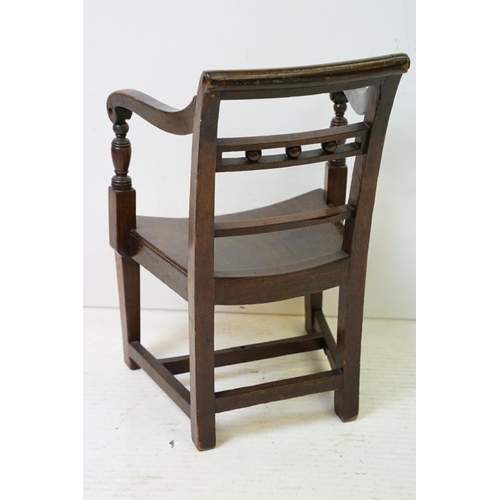 557 - William IV Child's Elbow Chair with solid seat, 39cm wide x 28cm deep x 56cm high