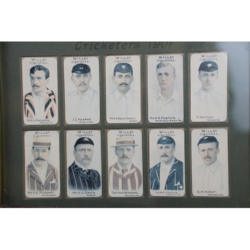 392 - Collection of cigarette cards, to include two albums, framed & loose examples, featuring Players Cri... 