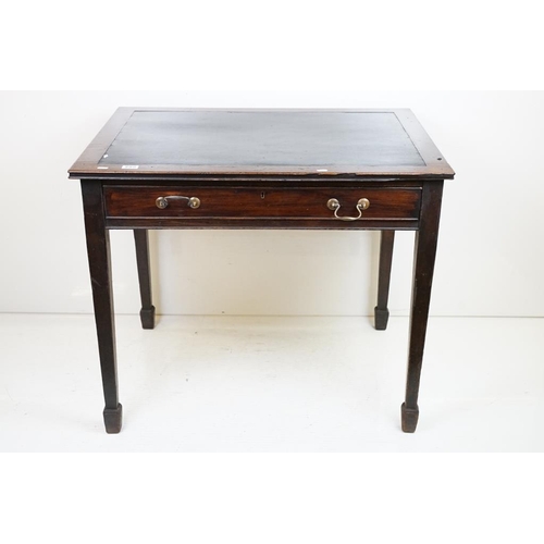 599 - Late 19th / Early 20th century Mahogany Side Table or Desk with black leather inset writing surface ... 