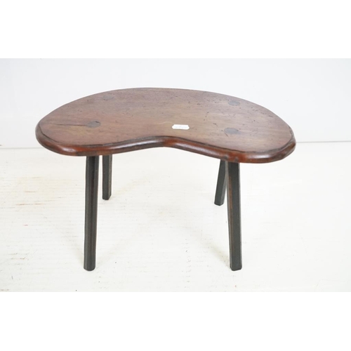 608 - Pair of Kidney Shaped Mahogany Stools, 41cm long x 27cm