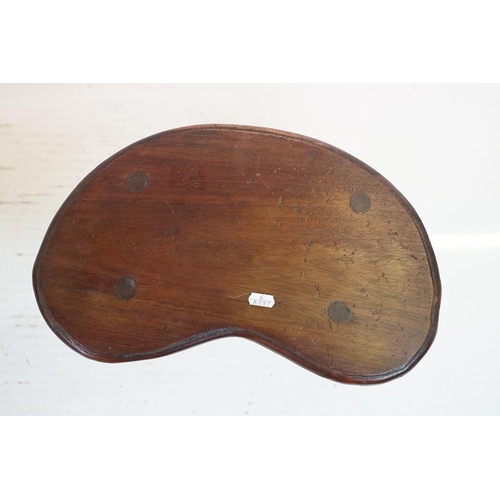 608 - Pair of Kidney Shaped Mahogany Stools, 41cm long x 27cm