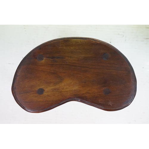 608 - Pair of Kidney Shaped Mahogany Stools, 41cm long x 27cm