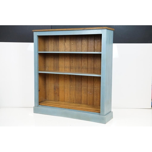 629 - 19th century Open Bookcase with three adjustable shelves, 110cm wide x 29cm deep x 118cm high