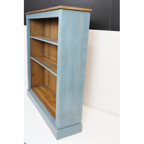 629 - 19th century Open Bookcase with three adjustable shelves, 110cm wide x 29cm deep x 118cm high