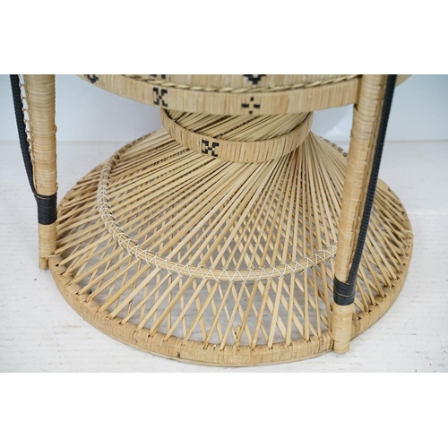 639 - Wicker Peacock Chair, 113cm wide x 50cm deep x 165cm high