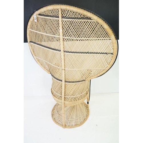 639 - Wicker Peacock Chair, 113cm wide x 50cm deep x 165cm high