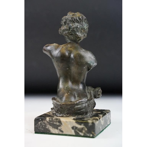 425 - Group of mixed collectables to include a patinated metal figure of a classical male on a square base... 