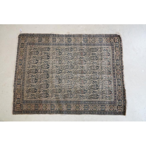 617 - Caucasian Rug with rows of botehs within a ' Kufic ' border, 144cm x 107cm