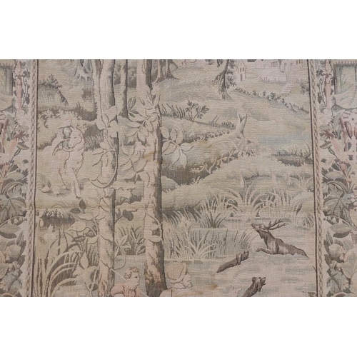 620 - Machine Tapestry Flemish style Panel depicting a Hunting Scene, 219cm x 148cm