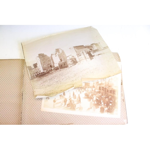 212 - Early 20th century Jerusalem olive wood book containing ' photographs and flowers of the hl. land ',... 