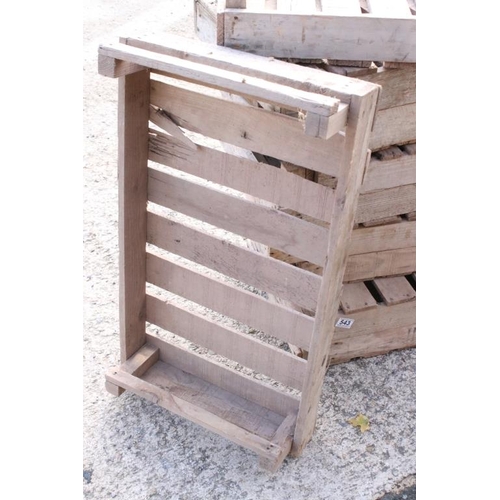 543 - Ten Wooden Apple / Fruit Crates, some stamped to sides, all measure 77cm long x 46cm deep x 16cm hig... 