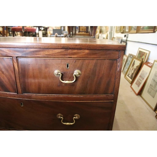 551 - Early 19th century Bow Front Mahogany Chest of Two Short over Two Long Drawers, raised on swept brac... 