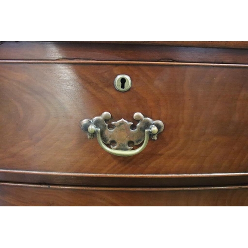 583 - Early 19th century Bow Fronted Mahogany Chest of Two Short Three Long Drawers raised on swept bracke... 