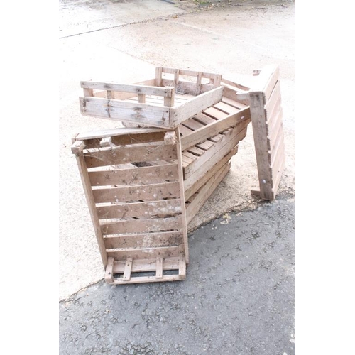 634 - Ten Wooden Apple / Fruit Crates, some stamped to sides, all measure 77cm long x 46cm deep x 16cm hig... 