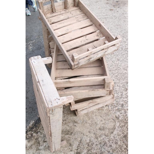 634 - Ten Wooden Apple / Fruit Crates, some stamped to sides, all measure 77cm long x 46cm deep x 16cm hig... 