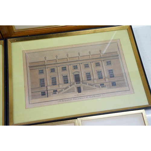 460 - After B Cole, The Surgeon's Theatre in the Old Bailey, engraving, 22 x 36.5cm, framed and glazed, af... 