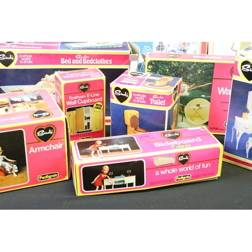 1504 - 11 Boxed Pedigree play sets / accessory sets to include Sindy's Home (44543 - tatty box), Shower (44... 