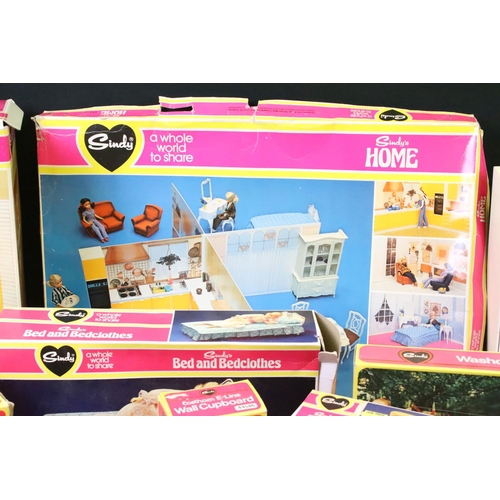 1504 - 11 Boxed Pedigree play sets / accessory sets to include Sindy's Home (44543 - tatty box), Shower (44... 