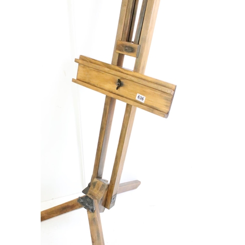 502 - Early 20th century Beech wood Artists Easel, 179cm high