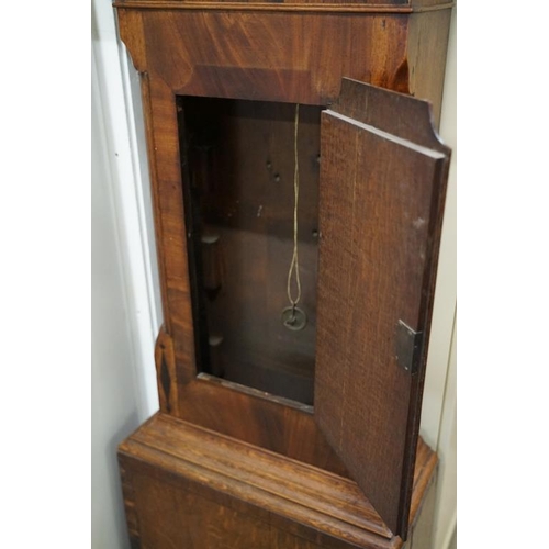 536 - 19th century 8 day Longcase Clock, constructed of mixed woods, the arched painted face decorated wit... 