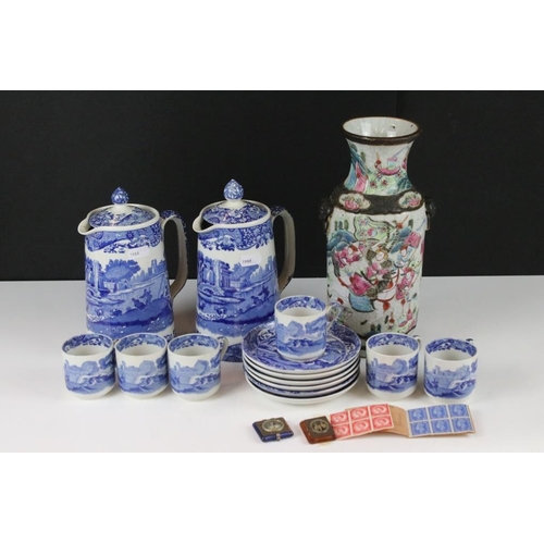 104 - Copeland Spode's Italian Pattern blue & white coffee ware to include 6 coffee cups & saucers and 2 h... 