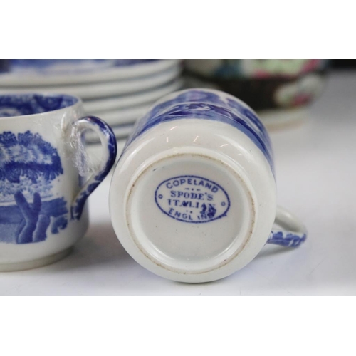 104 - Copeland Spode's Italian Pattern blue & white coffee ware to include 6 coffee cups & saucers and 2 h... 