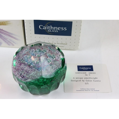 107 - Ten boxed Caithness glass paperweights to include Confusion Series No. 5 (ltd edn 1/1), Tapestry (lt... 