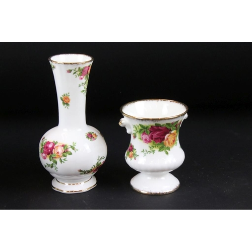 109 - Group of Royal Albert Old Country Roses ceramics to include four photo frames and spill vases, toget... 