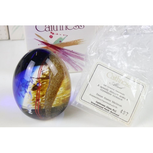 110 - Ten boxed Caithness glass paperweights to include Dynasty (ltd edn no. 147/500), Snowflame (ltd edn ... 