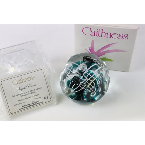 113 - Ten boxed Caithness glass paperweights to include Mystic Island (ltd edn no. 59/350), Clatrion Call ... 