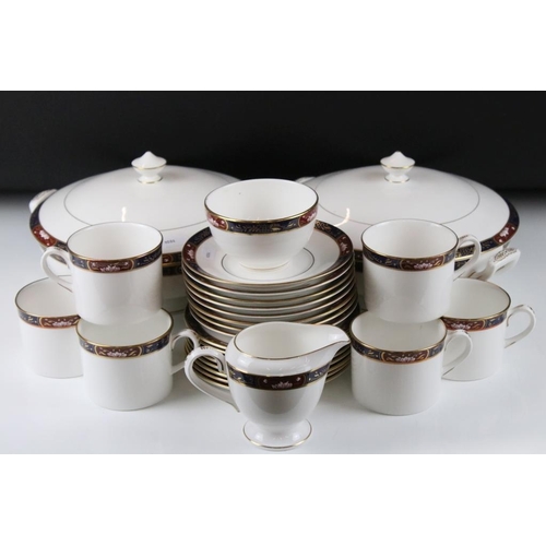 114 - Royal Worcester ' Prince Regent ' tea & dinner ware to include 6 mugs, 8 saucers, 8 tea plates, milk... 