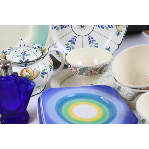 116 - Susie Cooper 'Endon' tea set, pattern no. 1574, to include 5 teacups & saucers, 5 tea plates, milk j... 