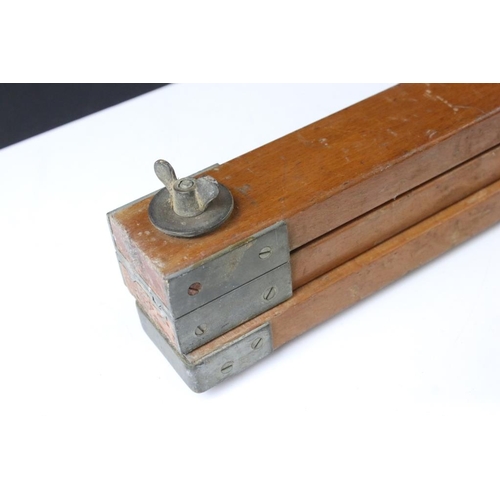 142 - Early 20th century Surveyors Three Section Mahogany Measure