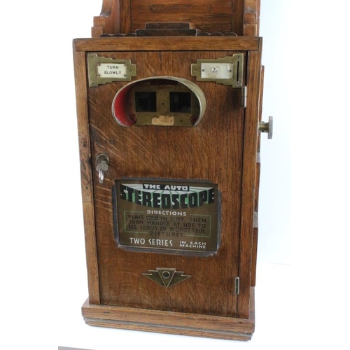 145 - Bollands ' The Auto Stereoscope ' Peep Show stereoscope viewer coin slot machine, circa 1935, with b... 