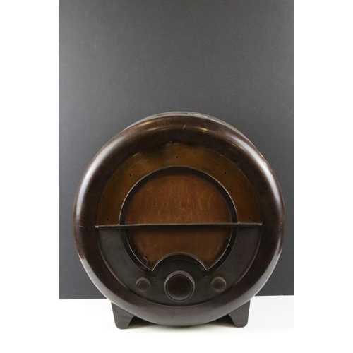 148 - Art Deco ‘ Ekco ‘ Circular Bakelite Radio, the back marked ‘ Ekco All-electric radio type A.C. 76 Su... 