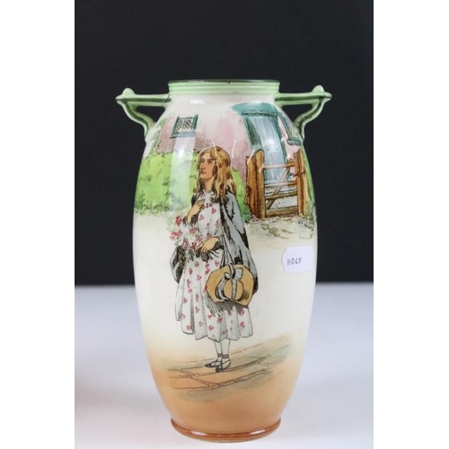 15 - Pair of Royal Doulton Dickens ware to include Sydney Carton and Little Nell, both transfer printed a... 