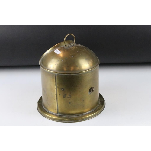 159 - Early 20th century B. Cooke & Son Ltd brass ships binnacle compass, numbered 5859, with ring carry h... 