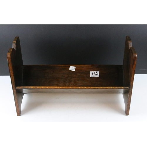 162 - Oak Table Top Book Shelf with brass handles to sides, approx 46.5cm wide