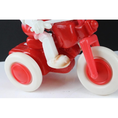 164 - Vintage Russian Pinocchio trike plastic push-along toy, approx 30cm high