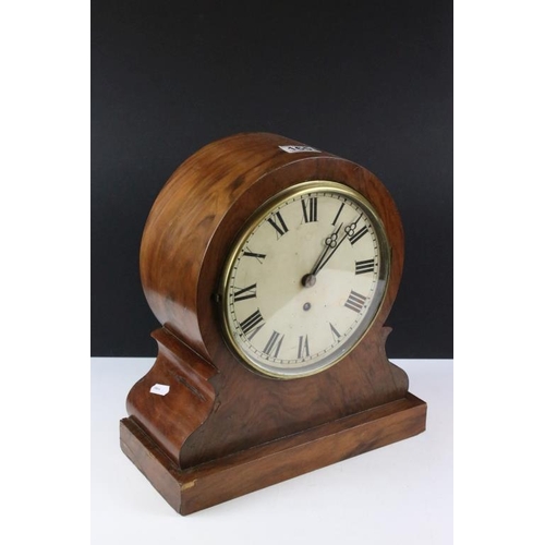 165 - Early 20th century mantle clock, the cream dial with black Roman numerals, housed within a veneered ... 