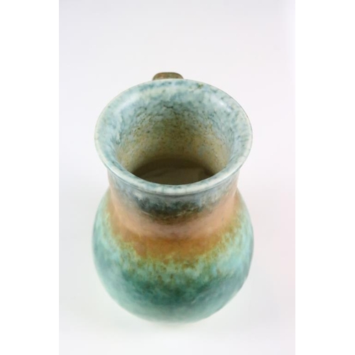 2 - 1930s Art Deco Ruskin pottery vase having a green and brown mottled glaze. Impressed Ruskin mark to ... 