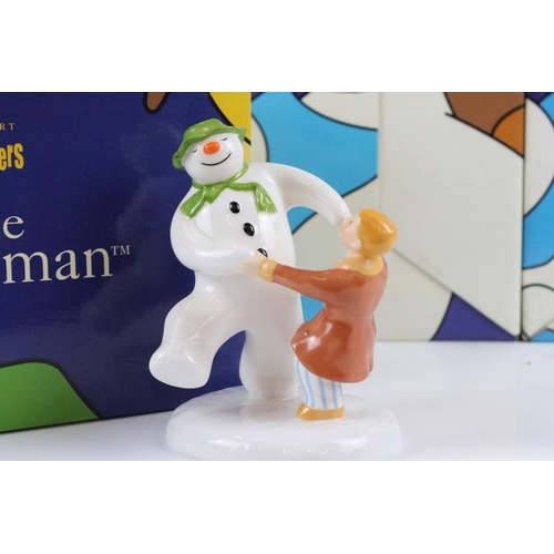 22 - Group of Coalport Characters ' The Snowman' figurines to include Lithoplane, Dancing at the Party, T... 