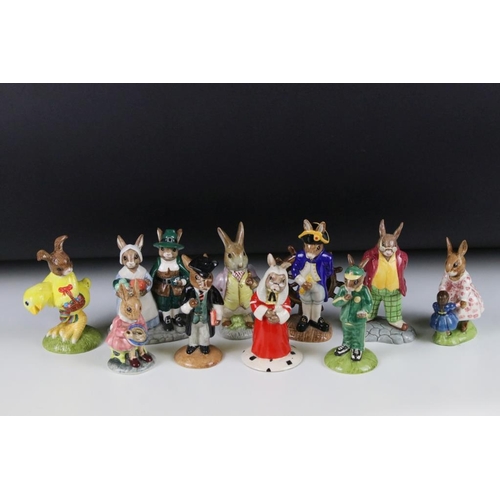 40 - Ten Bunnykins figurines to include nine by Royal Doulton and one by Royal Albert. Figures to include... 