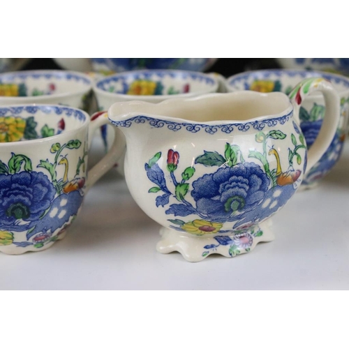 43 - Mason's Regency pattern coffee service to include coffee pot, jug, cream jug, six coffee cups and sa... 