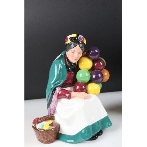 45 - Three Royal Doulton figurines to include 'The Old Balloon Seller' HN1315, Tip Toe HN3293 and Partner... 